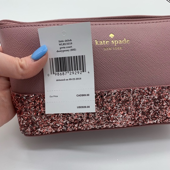 Kate Spade ♠️ Glitter Makeup Bag Cardholder Bundle - Picture 3 of 4